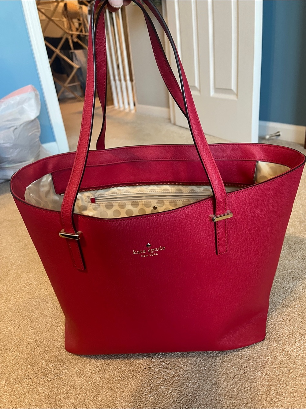 kate spade Pink-Red Saffiano Tote